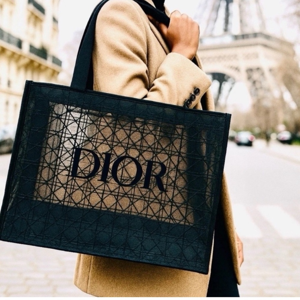 DIOR BLACK MESH & VELVET BEAUTYTOTE, NEW